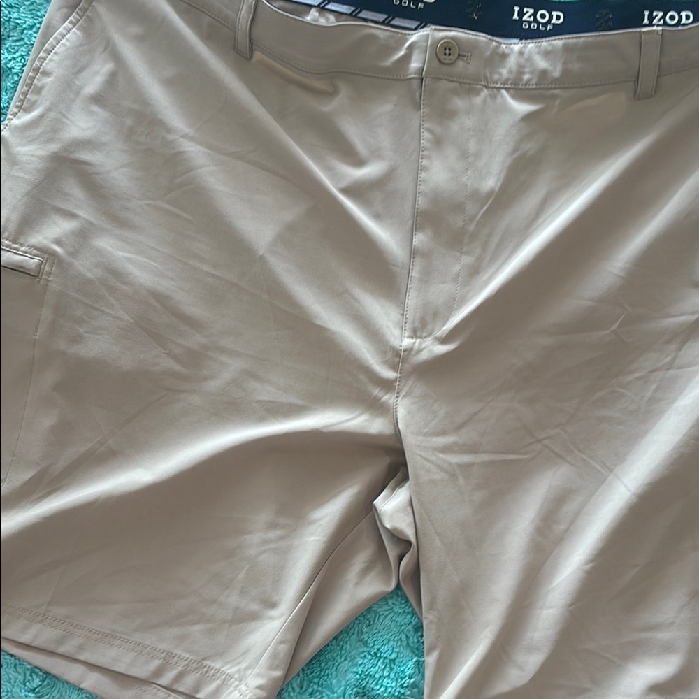 🦸♂️Big & Tall- Izod 52” Golf Flat Front Shorts - Tan